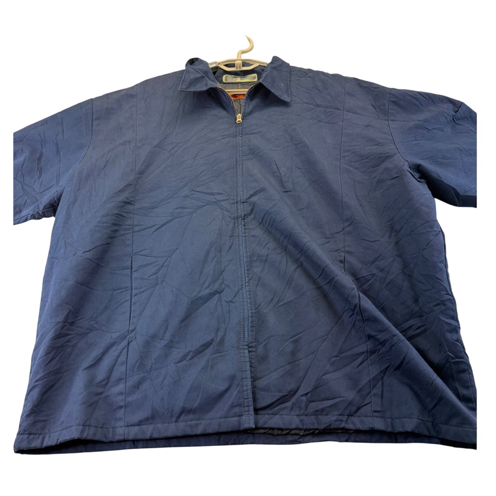 Cintas Jacket Mens 2XL-RG Navy Blue Work Uniform Full Zip Quilted Lined 970-20